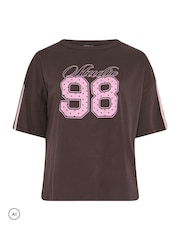 Yours Curve Brown Studio 98 Active T-Shirt - Image 6 of 7