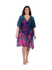Seaspray Green Honolulu Floral V-Neck Kaftan - Image 1 of 3