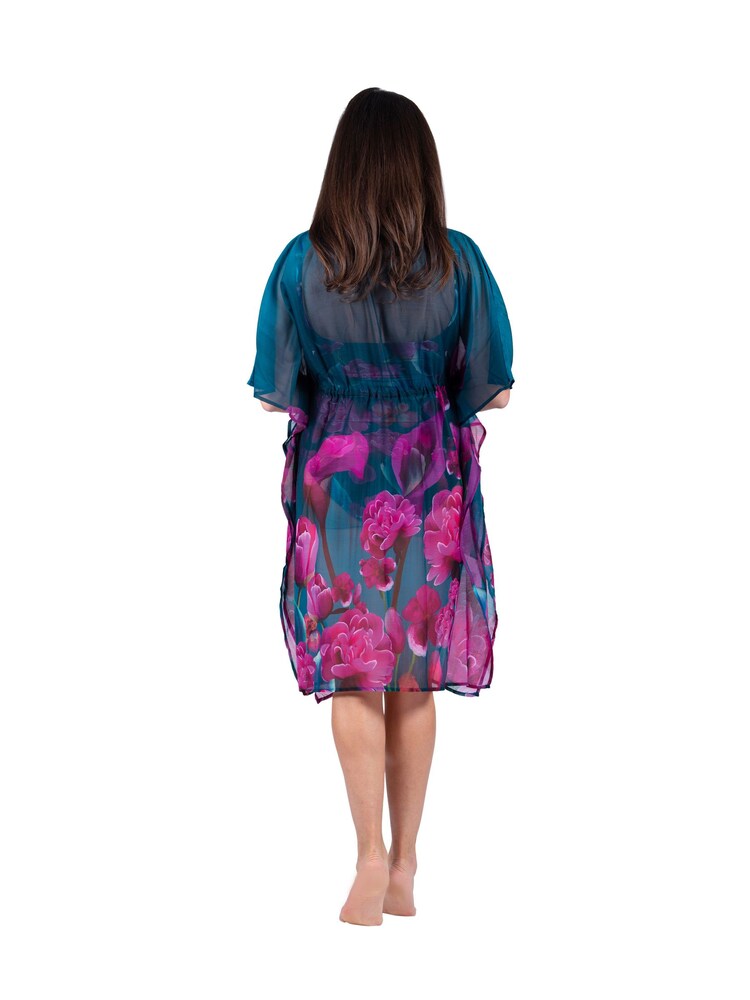 Seaspray Green Honolulu Floral V-Neck Kaftan - Image 2 of 3