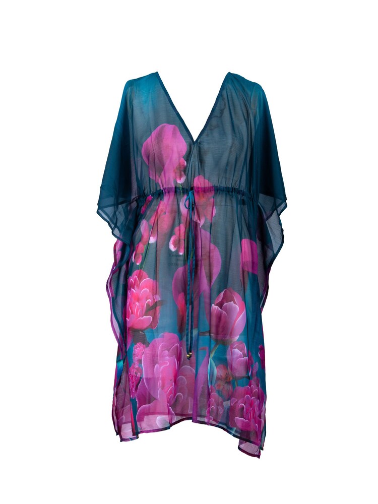 Seaspray Green Honolulu Floral V-Neck Kaftan - Image 3 of 3