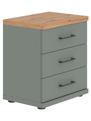 Wiemann Sage Green Truro 3 Drawer Bedside - Image 1 of 2