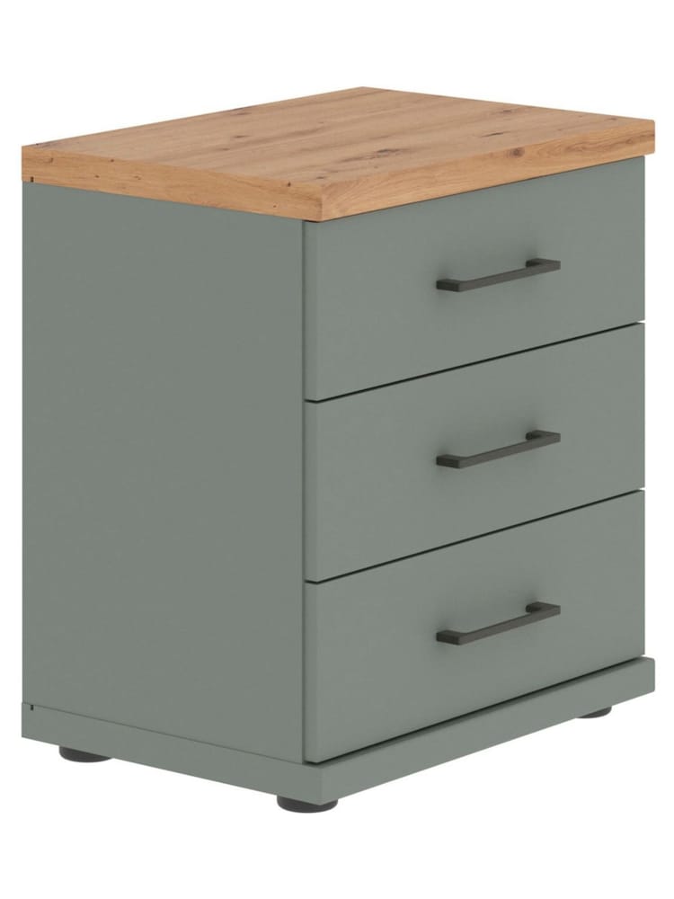 Wiemann Sage Green Truro 3 Drawer Bedside - Image 1 of 2