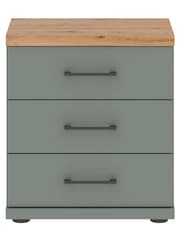Wiemann Sage Green Truro 3 Drawer Bedside - Image 2 of 2