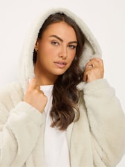 Yours Curve Faux Fur Zip Through Hooded Fleece - Imagem 4 de 6