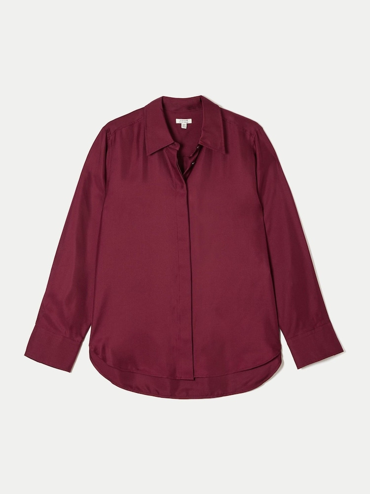 أحمر داكن - Jigsaw Silk Twill Relaxed Shirt - صورة 5 من 5 أحمر داكن - Jigsaw Silk Twill Relaxed Shirt - صورة 5 من 5
