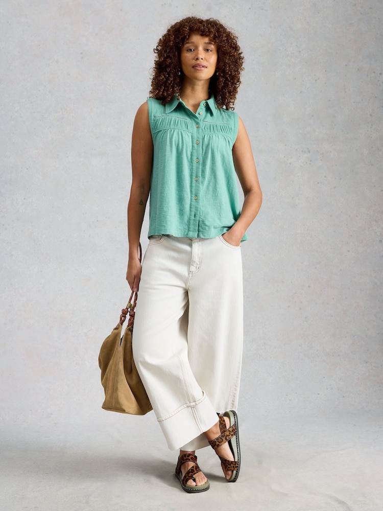 White Stuff Blue Didi Double Cloth Shirt - Image 1 of 6
