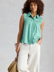 White Stuff Blue Didi Double Cloth Shirt - Image 2 of 6