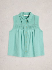 White Stuff Blue Didi Double Cloth Shirt - Image 5 of 6