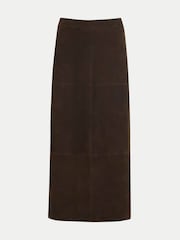 Jigsaw Brown Suede Maxi Split Skirt - Image 6 of 6