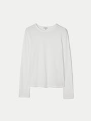 Jigsaw White Cotton Crew Neck Long Sleeve T-Shirt - Image 5 of 5