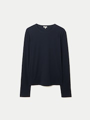 Jigsaw Cotton Crew Neck Long Sleeve T-Shirt - Larawan 5 ng 5