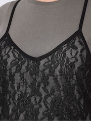 Yours Curve Grey Limited Lace Cami Top - Image 4 of 6