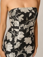 Adrianna Papell Black Floral Jacquard Dress - Image 2 of 5