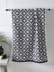 Black/White Diamond Geo Towel 100% Cotton - Image 1 of 3