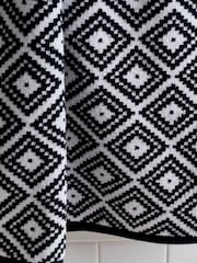Black/White Diamond Geo Towel 100% Cotton - Image 3 of 3
