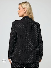 Yours Curve Black London Studded Blazer - Image 3 of 6