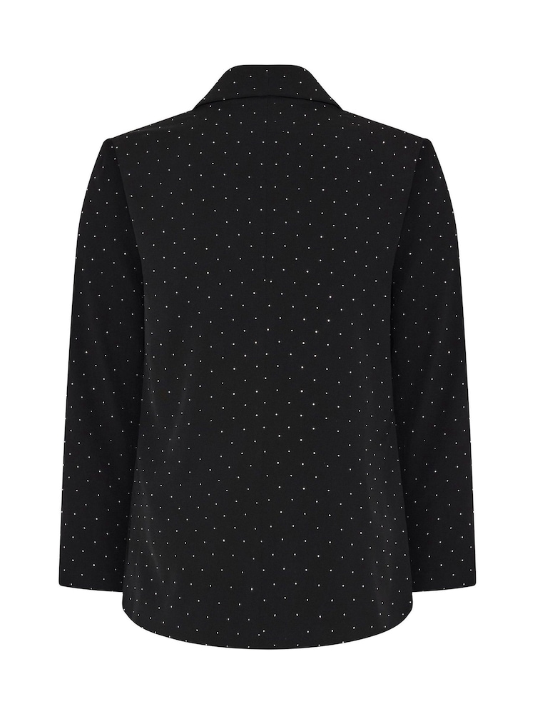 Yours Curve Black London Studded Blazer - Image 6 of 6
