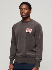 Superdry Brown Loose Fit 100% Cotton Mechanic Crew Hoodie - Image 1 of 5