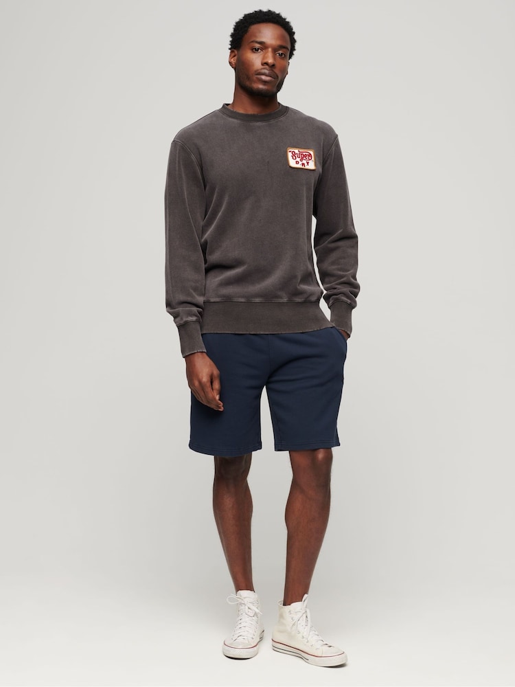 Superdry Brown Loose Fit 100% Cotton Mechanic Crew Hoodie - Image 2 of 5