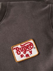 Superdry Brown Loose Fit 100% Cotton Mechanic Crew Hoodie - Image 5 of 5