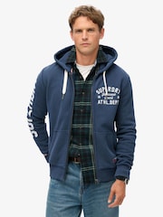 Superdry Rich Navy Track And Field Graphic Zip Hoodie - Image 1 of 5