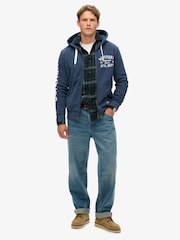 Superdry Rich Navy Track And Field Graphic Zip Hoodie - Image 2 of 5