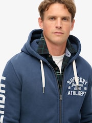 Superdry Rich Navy Track And Field Graphic Zip Hoodie - Image 3 of 5