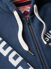 Superdry Rich Navy Track And Field Graphic Zip Hoodie - Image 5 of 5