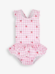 JoJo Maman Bébé Pink Swimsuit with Integral Nappy - Image 5 of 8