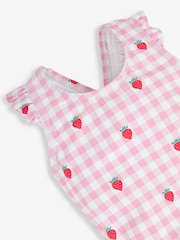 JoJo Maman Bébé Pink Swimsuit with Integral Nappy - Image 6 of 8