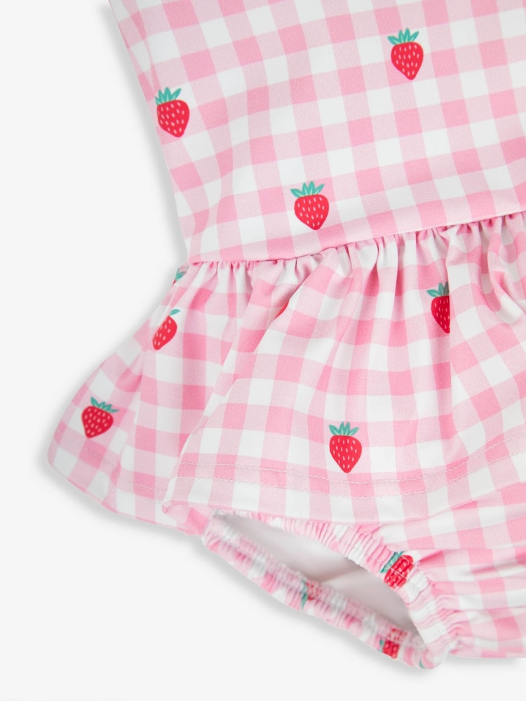 JoJo Maman Bébé Pink Swimsuit with Integral Nappy - Image 8 of 8