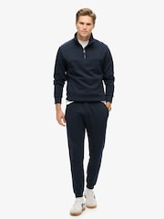 Superdry Deep Navy Dark Moss Green Tech Loose Half Zip Sweatshirt - Image 1 of 3