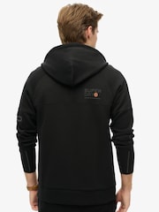 Superdry Black/Orange Tech Logo Loose Fit Zip Hoodie - Image 2 of 6