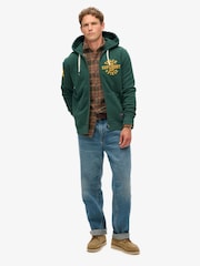 Superdry Enamel Green Track And Field Graphic Zip Hoodie - Image 2 of 5