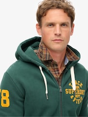 Superdry Enamel Green Track And Field Graphic Zip Hoodie - Image 3 of 5