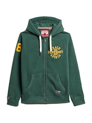 Superdry Enamel Green Track And Field Graphic Zip Hoodie - Image 4 of 5