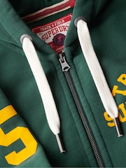 Superdry Enamel Green Track And Field Graphic Zip Hoodie - Image 5 of 5