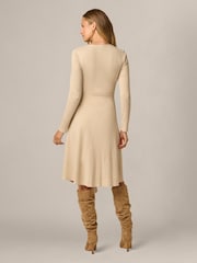 Adrianna Papell Natural Wrap Tie Knit Dress - Image 2 of 8