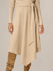 Adrianna Papell Natural Wrap Tie Knit Dress - Image 7 of 8