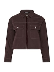Yours Curve Brown Limited Pocket Denim Jacket - Image 6 of 7