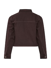 Yours Curve Brown Limited Pocket Denim Jacket - Image 7 of 7