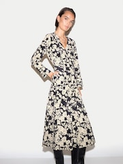 Jigsaw Black Camellia Cord Midi Dress - Image 1 of 5