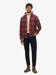 Superdry Boseman Check Red 100% Cotton Vintage Check Overshirt - Image 2 of 5