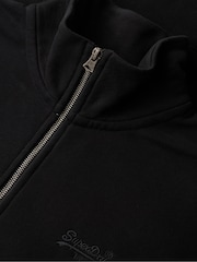 Superdry Black Essential Logo Henley 100% Cotton Sweatshirt - Image 5 of 5