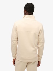 Superdry Tapioca Cream Beige Dark Moss Green Tech Loose Half Zip Sweatshirt - Image 2 of 7