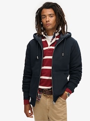 Superdry Eclipse Navy Borg Lined Zip Hoodie - Image 1 of 1