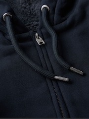 Superdry Eclipse Navy Borg Lined Zip Hoodie - Image 5 of 5