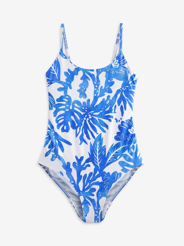 Blue/White Maternity Scoop Swimsuit - Image 6 of 6 Blue/White Maternity Scoop Swimsuit - Image 6 of 6