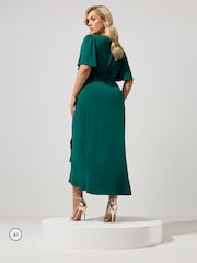 Yours Curve Green London Ruffle ITY Dress - Image 3 of 6