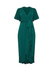Yours Curve Green London Ruffle ITY Dress - Image 5 of 6